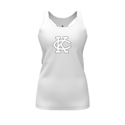 [FT0TRBWH-FYS-LOGO1] Decker Racerback Tank Top (Female Youth S, White, Logo 1)