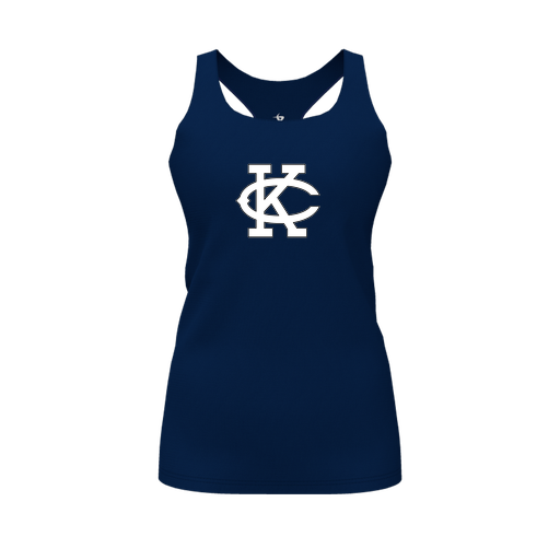 [FT0TRBNV-FYS-LOGO1] Decker Racerback Tank Top (Female Youth S, Navy, Logo 1)