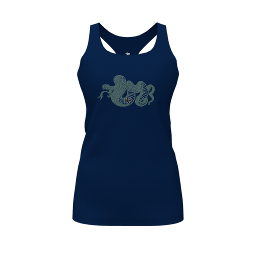 [FT0TRBNV-FYS-LOGO2] Decker Racerback Tank Top (Female Youth S, Navy, Logo 2)