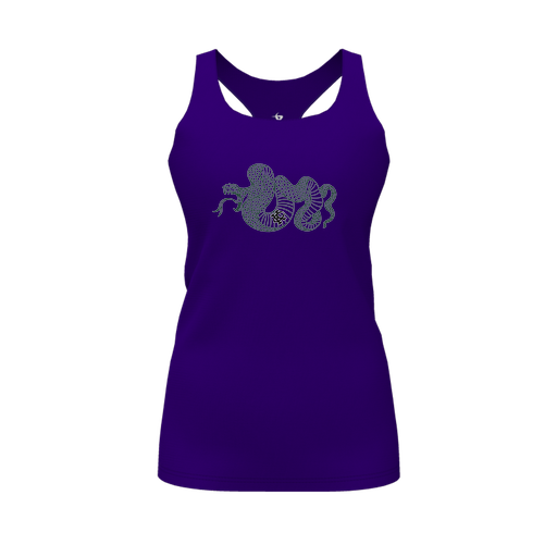 [FT0TRBPP-FYS-LOGO2] Decker Racerback Tank Top (Female Youth S, Purple, Logo 2)