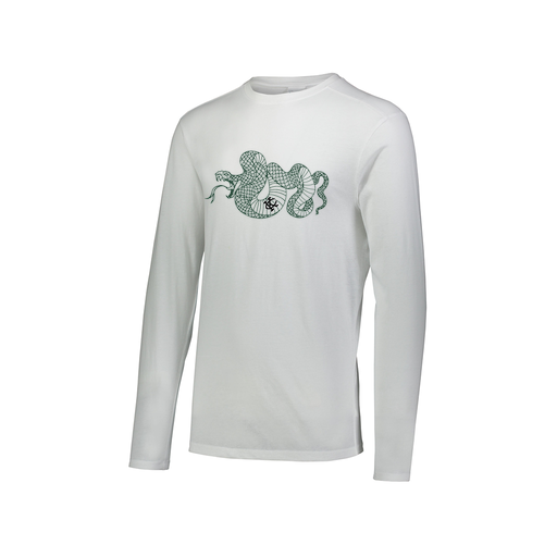 [FTLCUBWH-AXS-LOGO2] Decker Men's Tri-Blend T-Shirt - Long Sleeve (Adult XS, White, Logo 2)