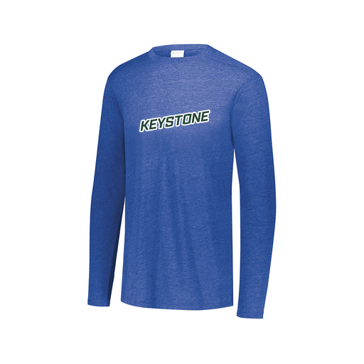 [3075.U55.XS-LOGO3] Decker Men's Tri-Blend T-Shirt - Long Sleeve (Adult XS, Royal, Logo 3)