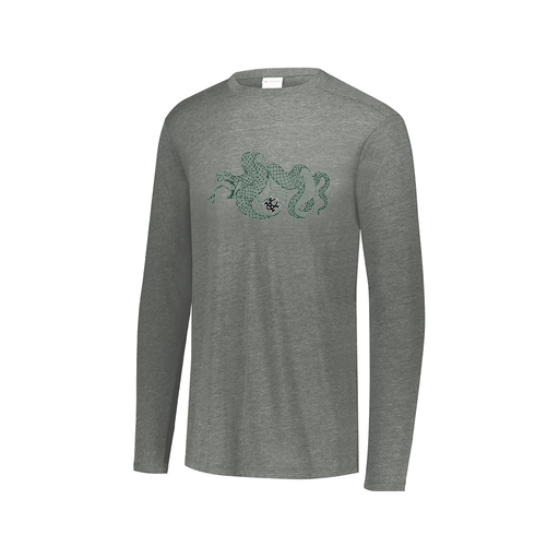 [FTLCUBGY-AXS-LOGO2] Decker Men's Tri-Blend T-Shirt - Long Sleeve (Adult XS, Gray, Logo 2)