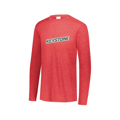 [FTLCUBRD-AXS-LOGO3] Decker Men's Tri-Blend T-Shirt - Long Sleeve (Adult XS, Red, Logo 3)