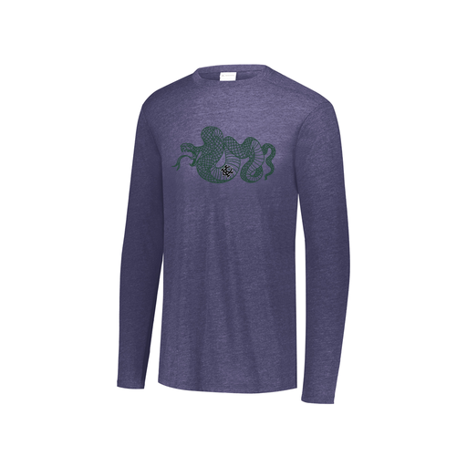 [FTLCUBNV-YS-LOGO2] Decker Youth Tri-Blend T-Shirt - Long Sleeve (Youth S, Navy, Logo 2)