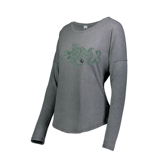 [FTLCUBGY-FAXS-LOGO2] Decker Women's Tri-Blend T-Shirt - Long Sleeve (Female Adult XS, Gray, Logo 2)